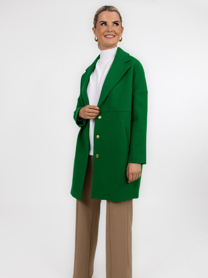 Kate & Pippa Savona Coat In Green-Nicola Ross