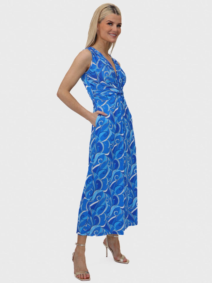 Kate & Pippa Servino Culotte Jumpsuit In Blue Print-Nicola Ross