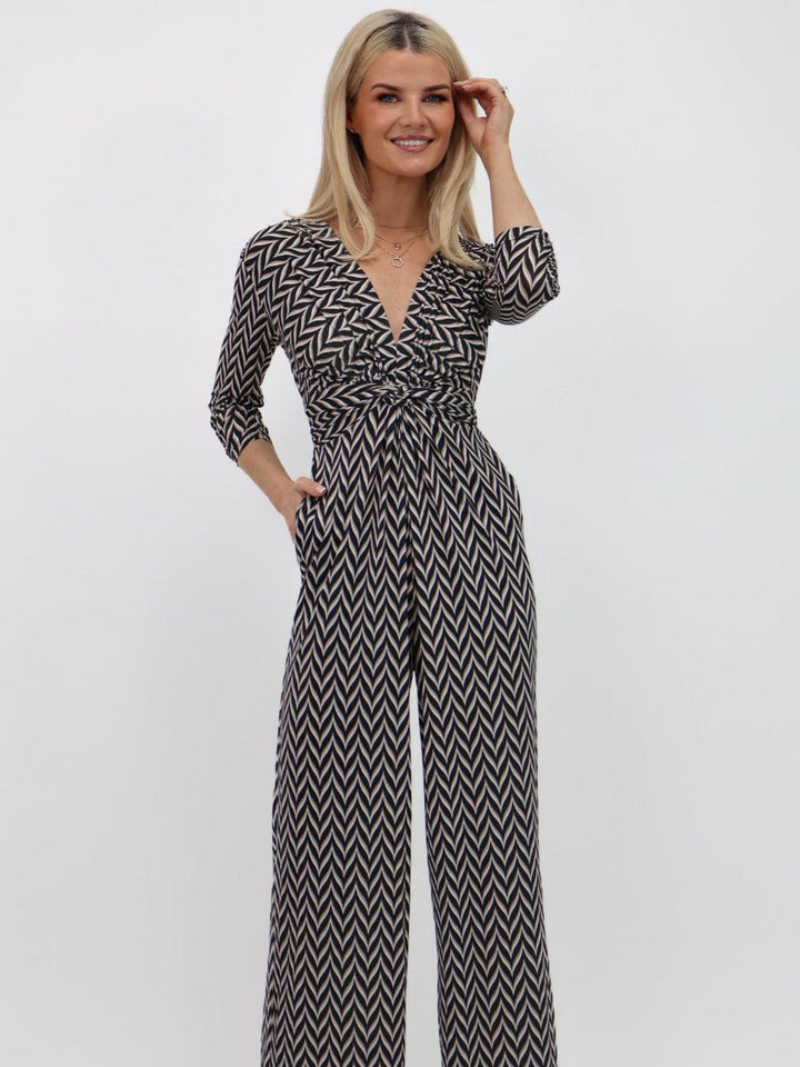 Kate & Pippa Sophia Jumpsuit In Black Print-Nicola Ross