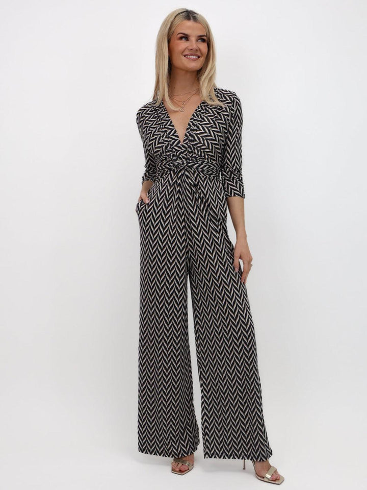 Kate & Pippa Sophia Jumpsuit In Black Print-Nicola Ross