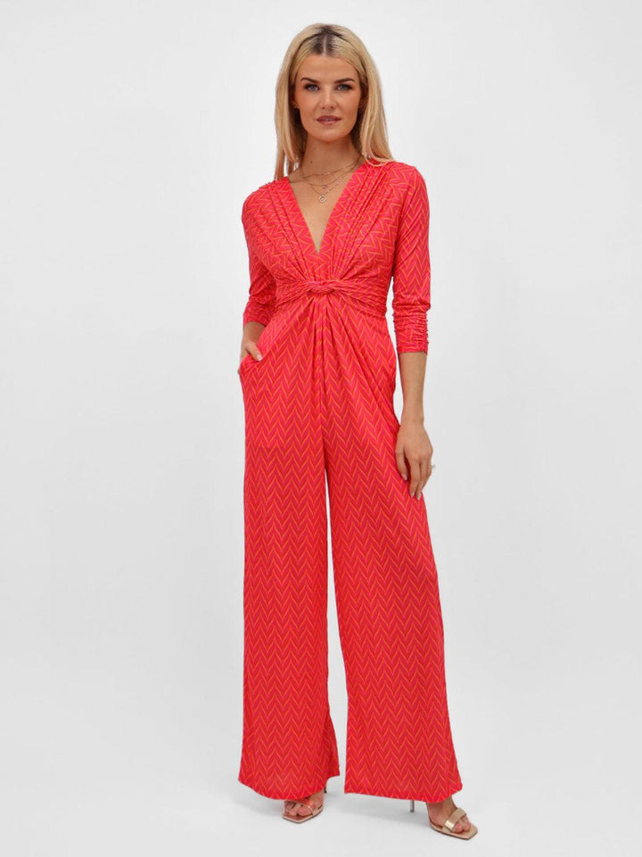 Kate & Pippa Sophia Jumpsuit In Coral Print-Nicola Ross