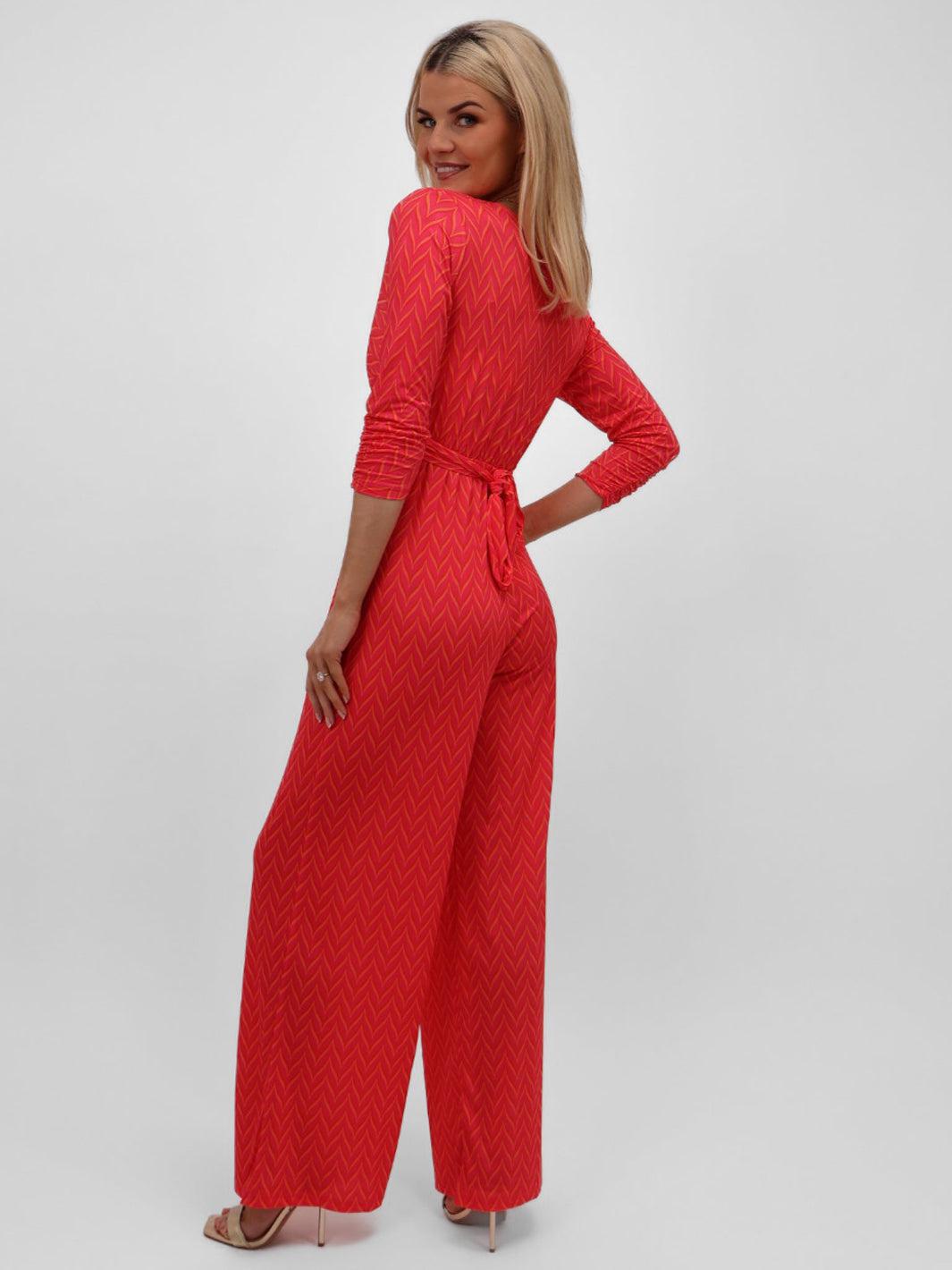 Kate & Pippa Sophia Jumpsuit In Coral Print-Nicola Ross