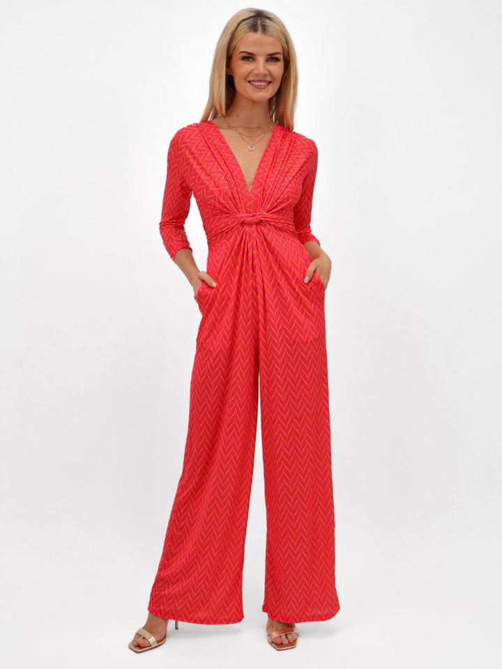 Kate & Pippa Sophia Jumpsuit In Coral Print-Nicola Ross