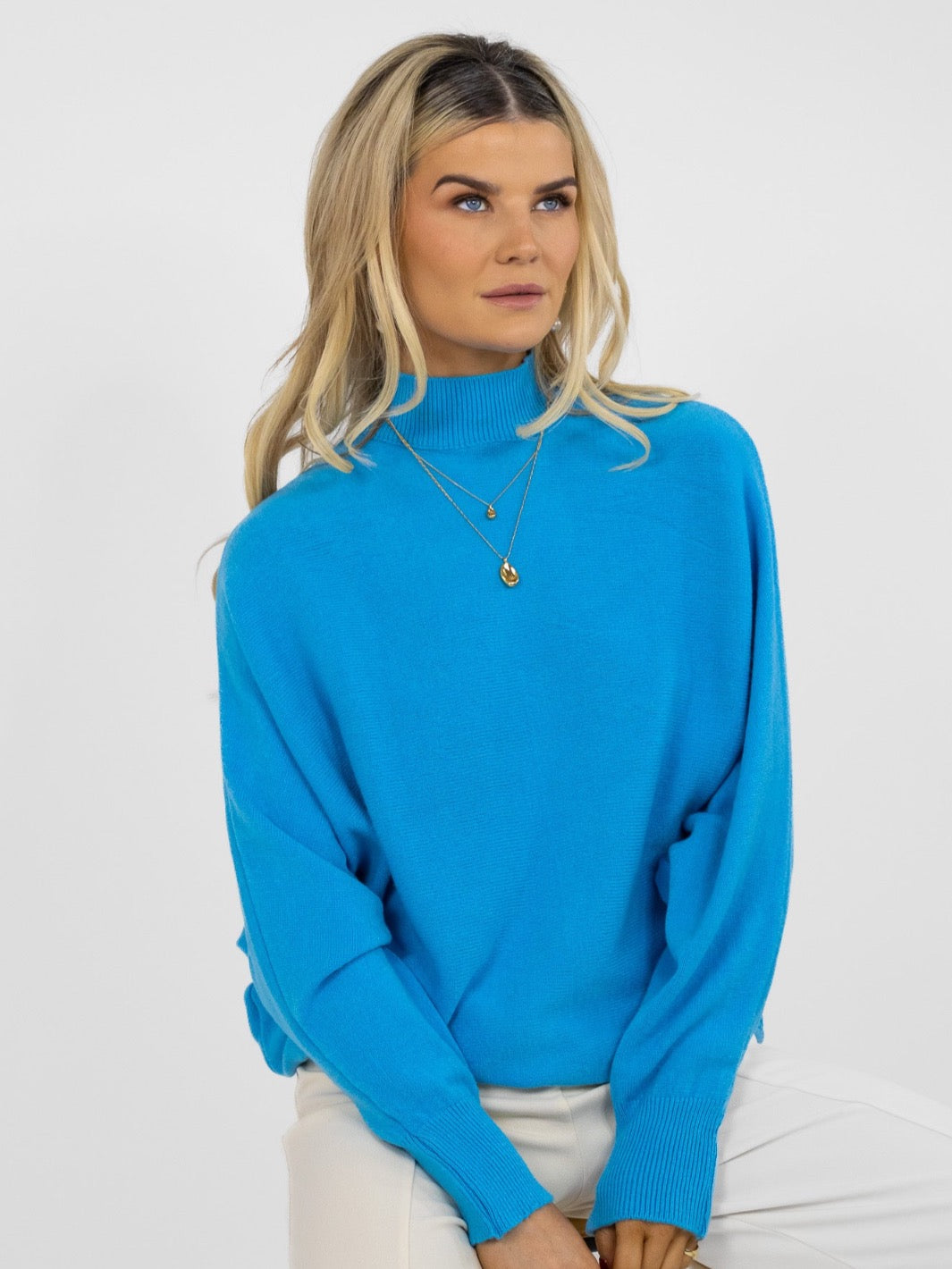 Kate & Pippa Verona Knit Jumper In Tiffany Blue-Nicola Ross