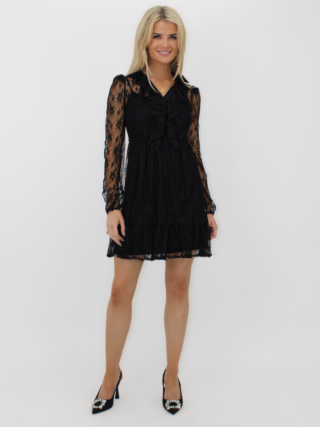 Kate & Pippa Vicky Mini Dress In Black-Nicola Ross