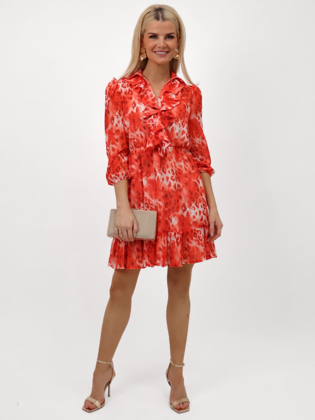 Kate & Pippa Vicky Mini Dress In Orange Print-Nicola Ross