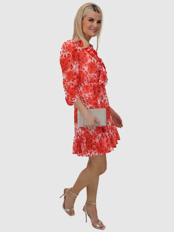 Kate & Pippa Vicky Mini Dress In Orange Print-Nicola Ross