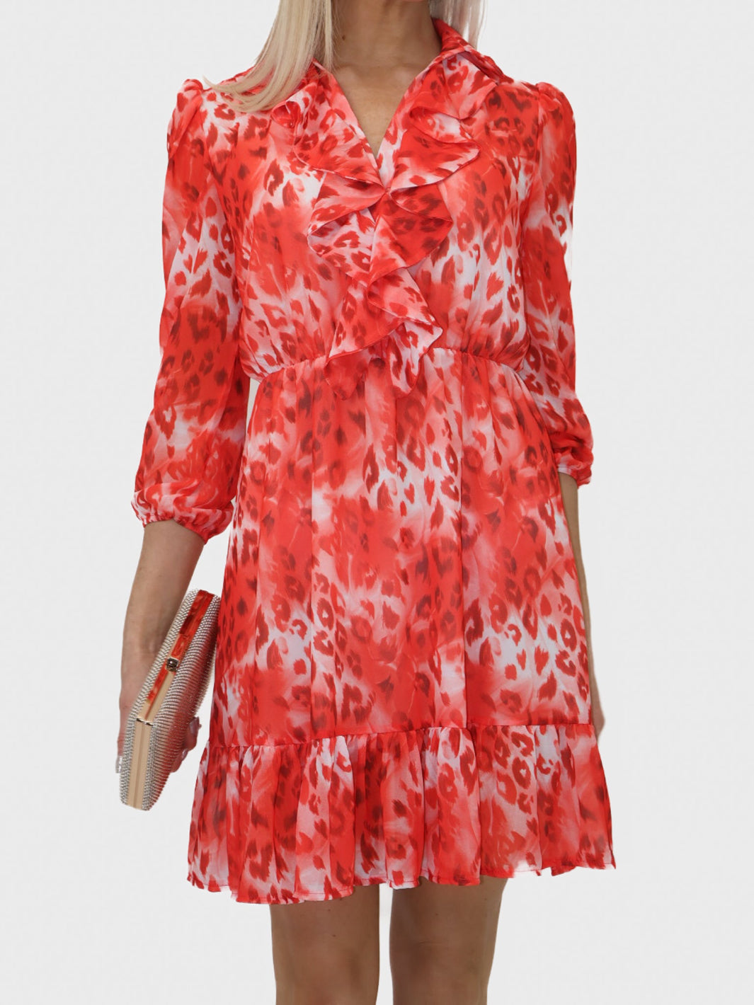 Kate & Pippa Vicky Mini Dress In Orange Print-Nicola Ross