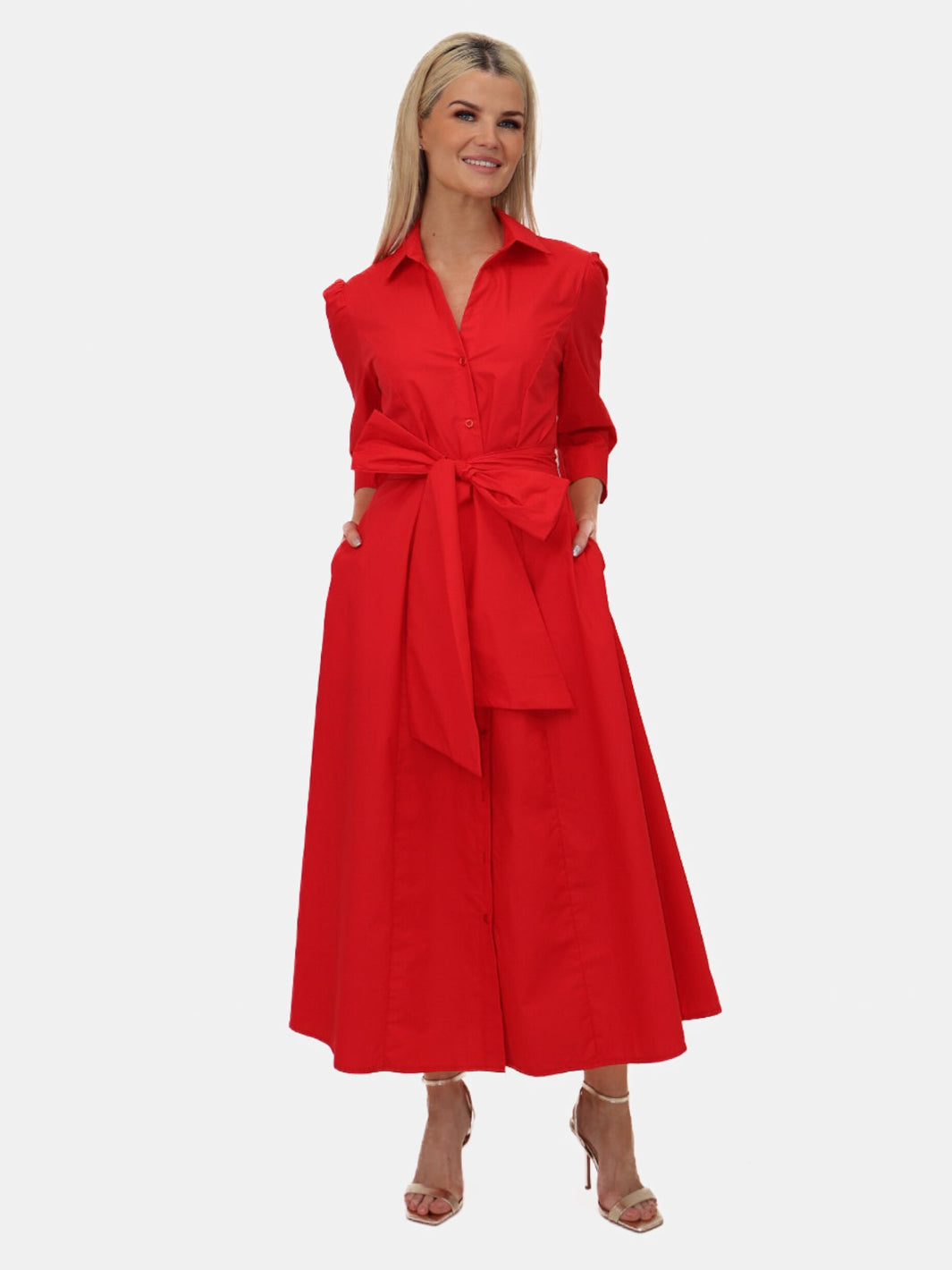 Kate & Pippa Victoria Maxi Dress In Red-Nicola Ross