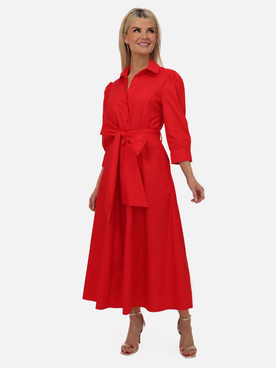 Kate & Pippa Victoria Maxi Dress In Red-Nicola Ross