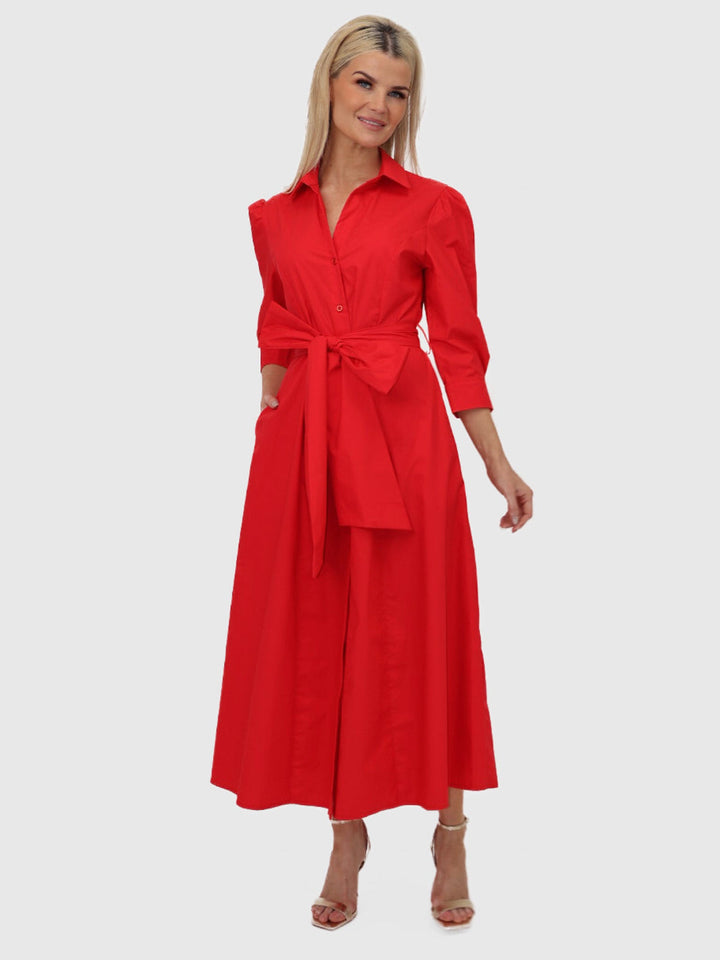 Kate & Pippa Victoria Maxi Dress In Red-Nicola Ross