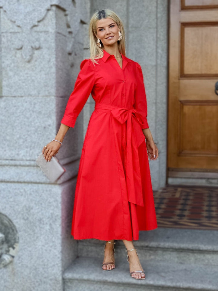 Kate & Pippa Victoria Maxi Dress In Red-Nicola Ross