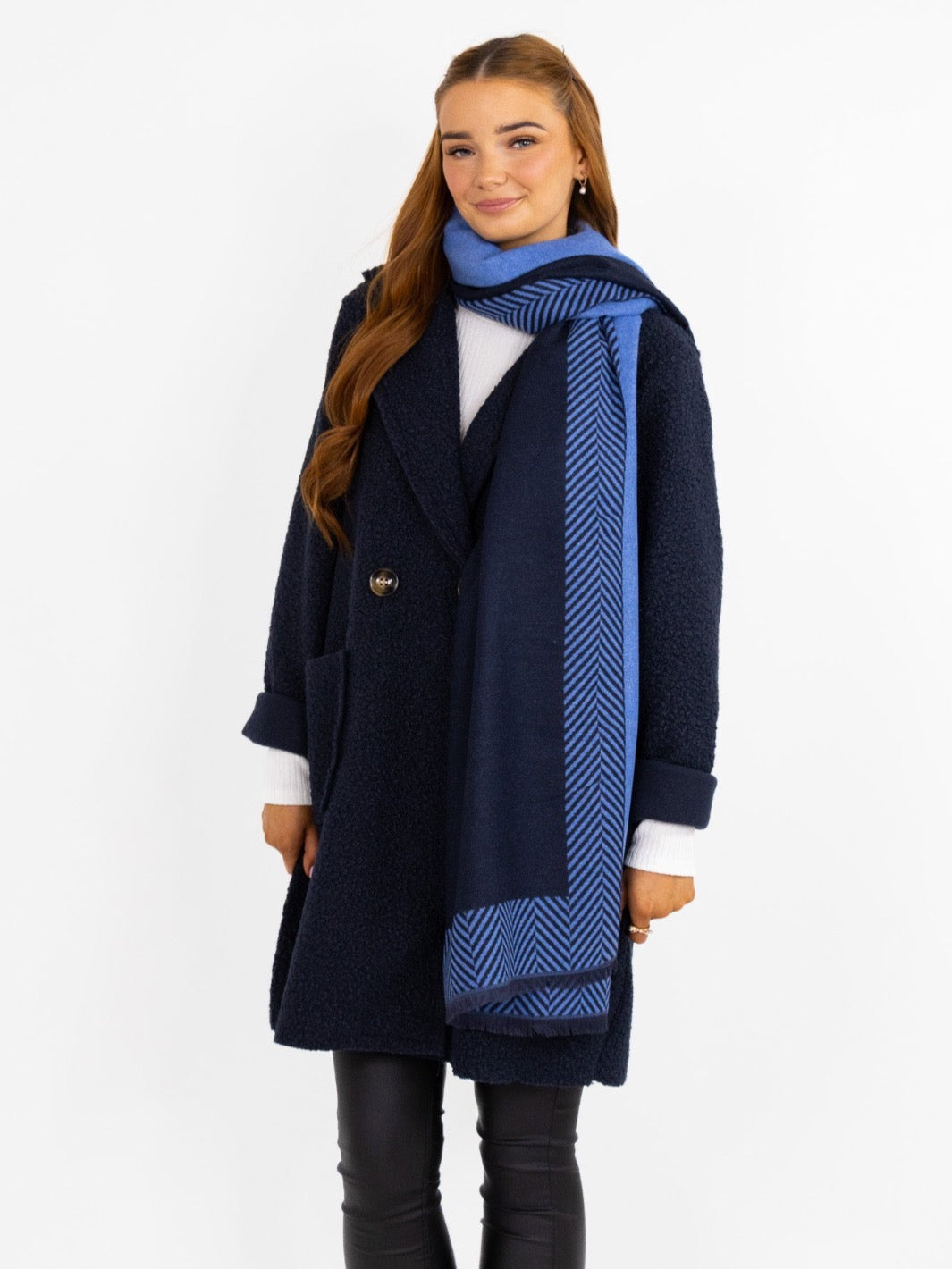 Navy cheap teddy coat